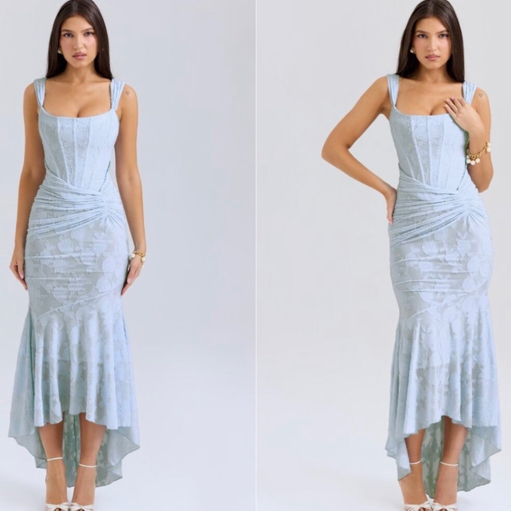 HOUSE OF CB 'Cesca' Bluebell Floral Maxi Dress size Small